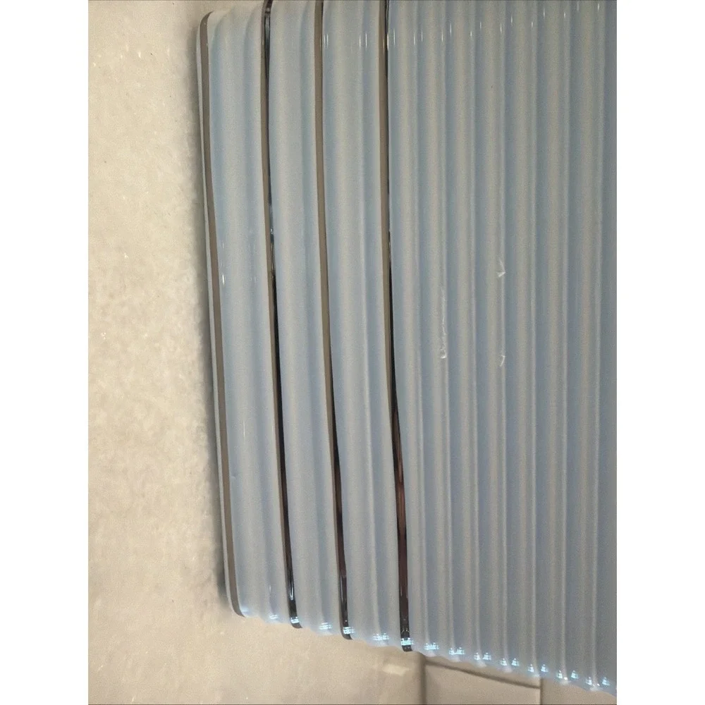 J‎ Queens New York CeramicTissue Box Holder White/silver Trim GW997